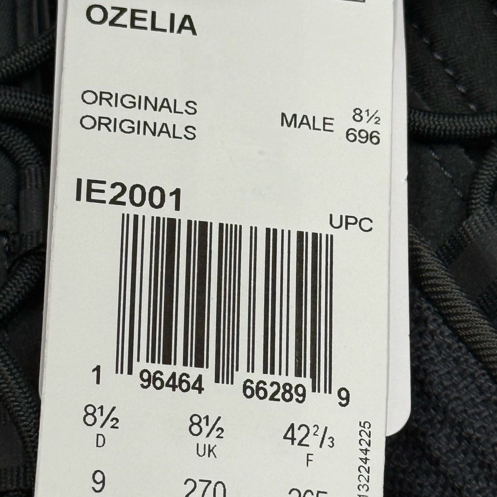 Adidas OZELIA Charcoal and White Athletic Shoes - Picture 8 of 10